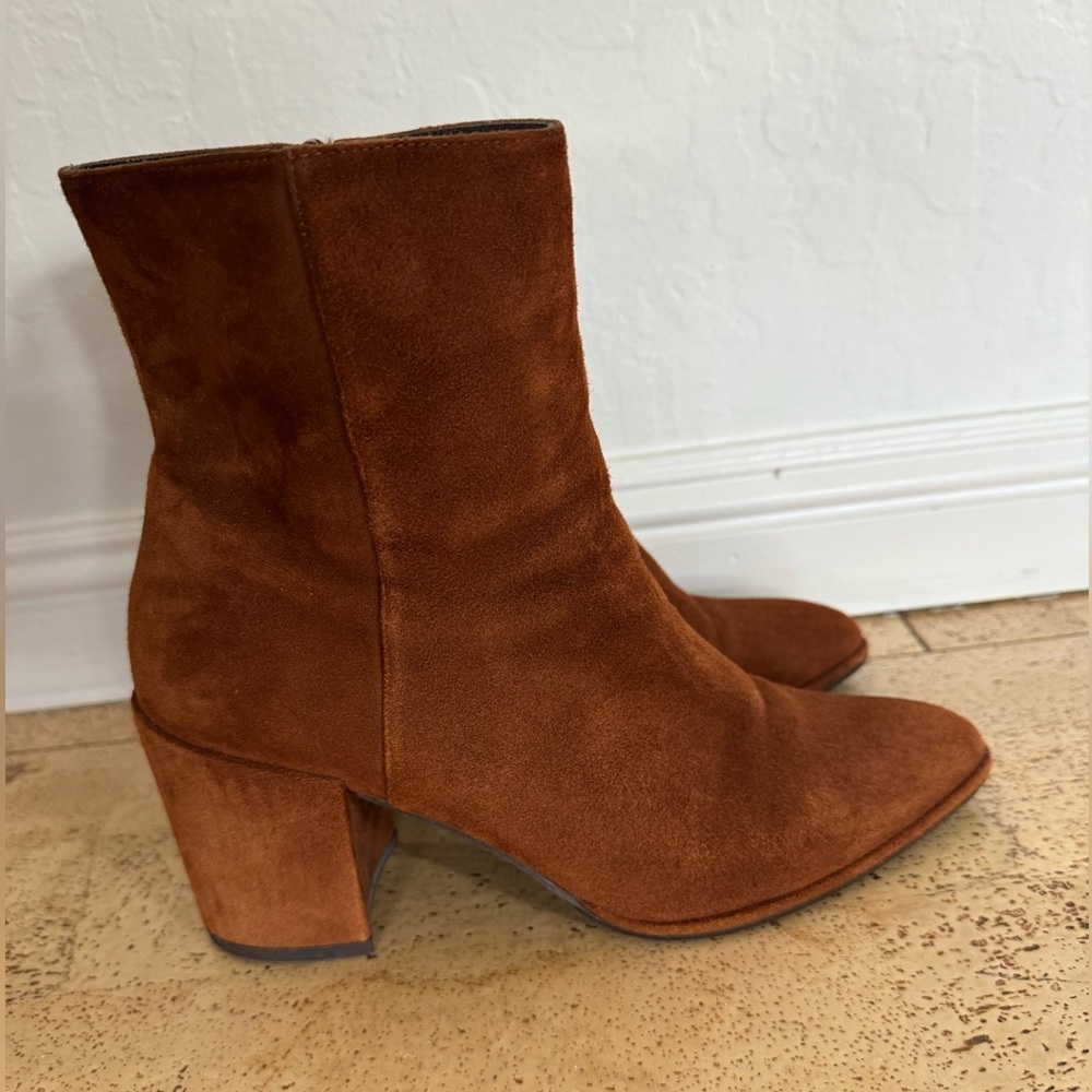 Stuart Weitzman Rust Suede Ankle Boots